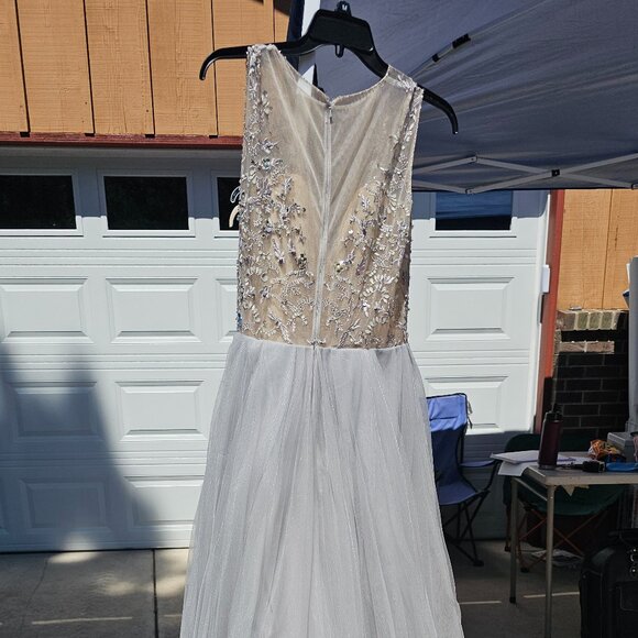 Beautiful Light Grey Sheer Tulle, Beaded Top, SIZE 8 from E-DRESSIT - Picture 3 of 4